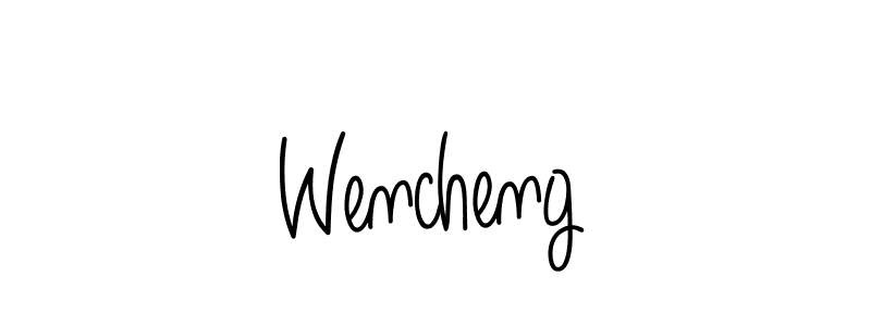 How to make Wencheng name signature. Use Angelique-Rose-font-FFP style for creating short signs online. This is the latest handwritten sign. Wencheng signature style 5 images and pictures png