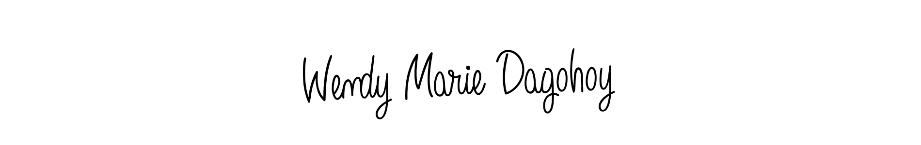 Use a signature maker to create a handwritten signature online. With this signature software, you can design (Angelique-Rose-font-FFP) your own signature for name Wendy Marie Dagohoy. Wendy Marie Dagohoy signature style 5 images and pictures png