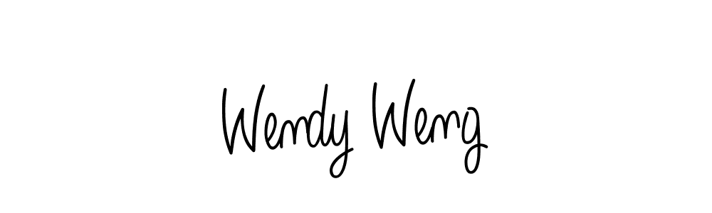 Make a beautiful signature design for name Wendy Weng. With this signature (Angelique-Rose-font-FFP) style, you can create a handwritten signature for free. Wendy Weng signature style 5 images and pictures png