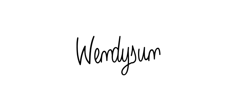 Use a signature maker to create a handwritten signature online. With this signature software, you can design (Angelique-Rose-font-FFP) your own signature for name Wendysun. Wendysun signature style 5 images and pictures png