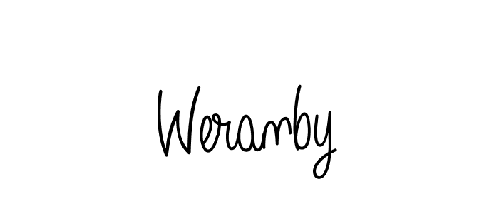 if you are searching for the best signature style for your name Weranby. so please give up your signature search. here we have designed multiple signature styles  using Angelique-Rose-font-FFP. Weranby signature style 5 images and pictures png
