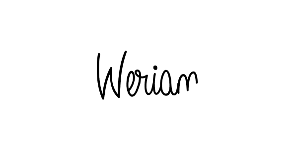 Werian stylish signature style. Best Handwritten Sign (Angelique-Rose-font-FFP) for my name. Handwritten Signature Collection Ideas for my name Werian. Werian signature style 5 images and pictures png