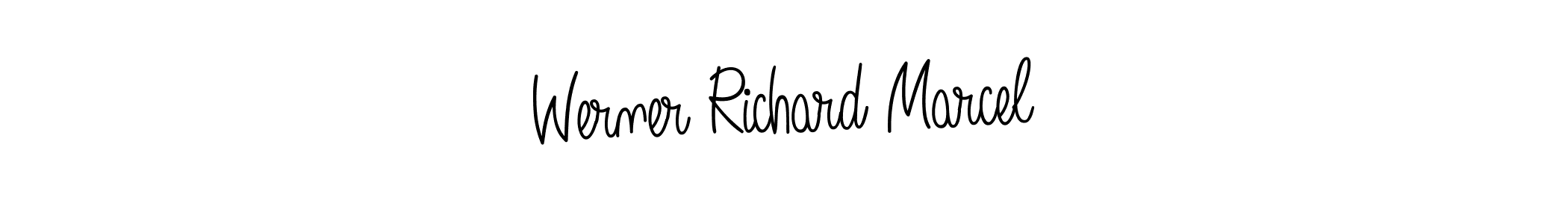 You should practise on your own different ways (Angelique-Rose-font-FFP) to write your name (Werner Richard Marcel) in signature. don't let someone else do it for you. Werner Richard Marcel signature style 5 images and pictures png