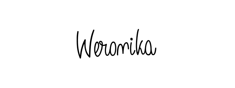 How to make Weronika name signature. Use Angelique-Rose-font-FFP style for creating short signs online. This is the latest handwritten sign. Weronika signature style 5 images and pictures png