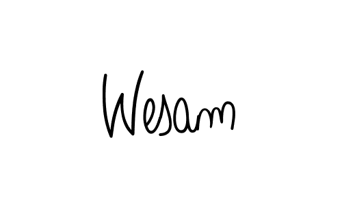 Design your own signature with our free online signature maker. With this signature software, you can create a handwritten (Angelique-Rose-font-FFP) signature for name Wesam. Wesam signature style 5 images and pictures png