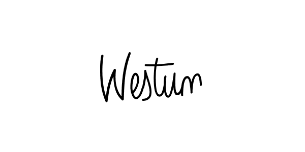 The best way (Angelique-Rose-font-FFP) to make a short signature is to pick only two or three words in your name. The name Westun include a total of six letters. For converting this name. Westun signature style 5 images and pictures png