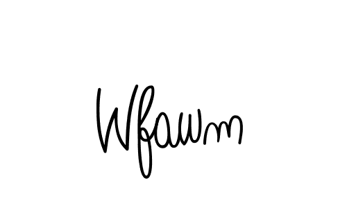 How to make Wfawm name signature. Use Angelique-Rose-font-FFP style for creating short signs online. This is the latest handwritten sign. Wfawm signature style 5 images and pictures png