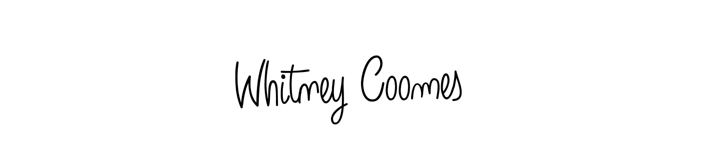 Use a signature maker to create a handwritten signature online. With this signature software, you can design (Angelique-Rose-font-FFP) your own signature for name Whitney Coomes. Whitney Coomes signature style 5 images and pictures png
