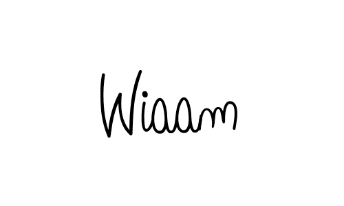Use a signature maker to create a handwritten signature online. With this signature software, you can design (Angelique-Rose-font-FFP) your own signature for name Wiaam. Wiaam signature style 5 images and pictures png