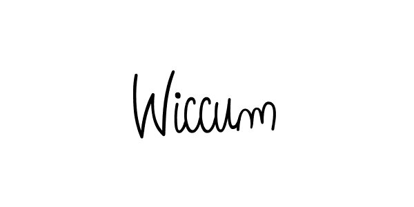 Make a beautiful signature design for name Wiccum. With this signature (Angelique-Rose-font-FFP) style, you can create a handwritten signature for free. Wiccum signature style 5 images and pictures png