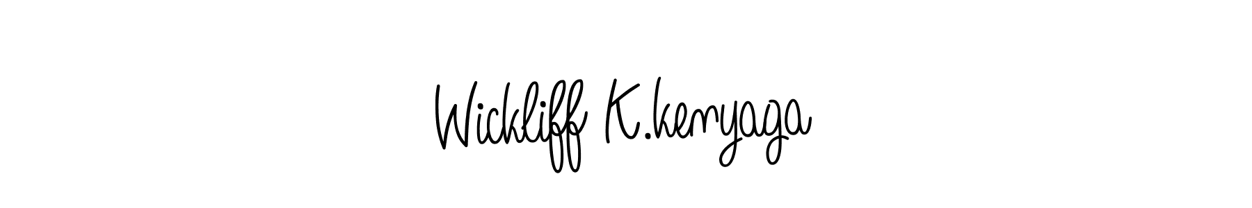 Make a beautiful signature design for name Wickliff K.kenyaga. With this signature (Angelique-Rose-font-FFP) style, you can create a handwritten signature for free. Wickliff K.kenyaga signature style 5 images and pictures png