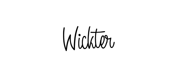 You should practise on your own different ways (Angelique-Rose-font-FFP) to write your name (Wickter) in signature. don't let someone else do it for you. Wickter signature style 5 images and pictures png
