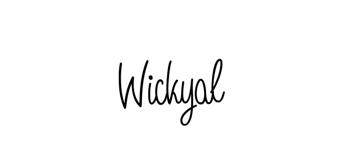 Create a beautiful signature design for name Wickyal. With this signature (Angelique-Rose-font-FFP) fonts, you can make a handwritten signature for free. Wickyal signature style 5 images and pictures png