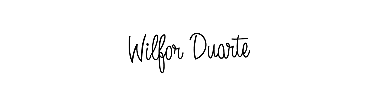 Wilfor Duarte stylish signature style. Best Handwritten Sign (Angelique-Rose-font-FFP) for my name. Handwritten Signature Collection Ideas for my name Wilfor Duarte. Wilfor Duarte signature style 5 images and pictures png