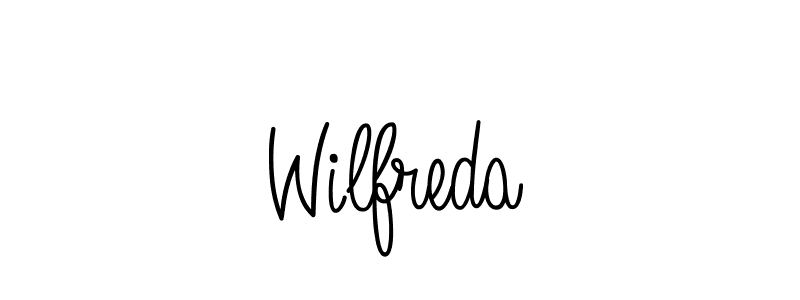 How to make Wilfreda signature? Angelique-Rose-font-FFP is a professional autograph style. Create handwritten signature for Wilfreda name. Wilfreda signature style 5 images and pictures png