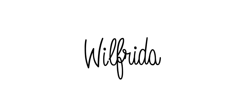 You should practise on your own different ways (Angelique-Rose-font-FFP) to write your name (Wilfrida) in signature. don't let someone else do it for you. Wilfrida signature style 5 images and pictures png