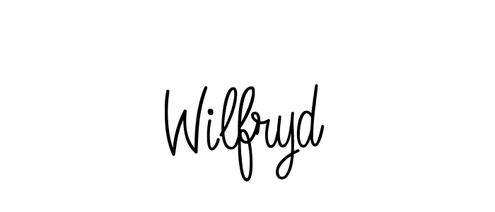 Wilfryd stylish signature style. Best Handwritten Sign (Angelique-Rose-font-FFP) for my name. Handwritten Signature Collection Ideas for my name Wilfryd. Wilfryd signature style 5 images and pictures png