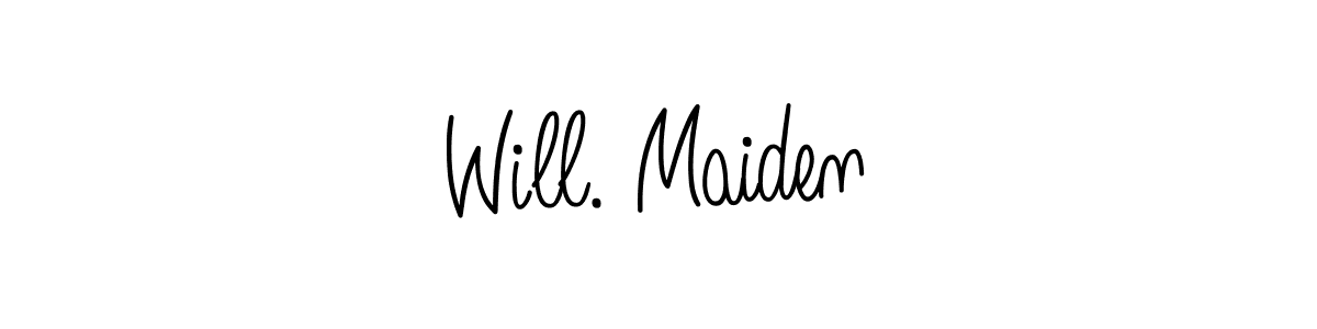 if you are searching for the best signature style for your name Will. Maiden. so please give up your signature search. here we have designed multiple signature styles  using Angelique-Rose-font-FFP. Will. Maiden signature style 5 images and pictures png
