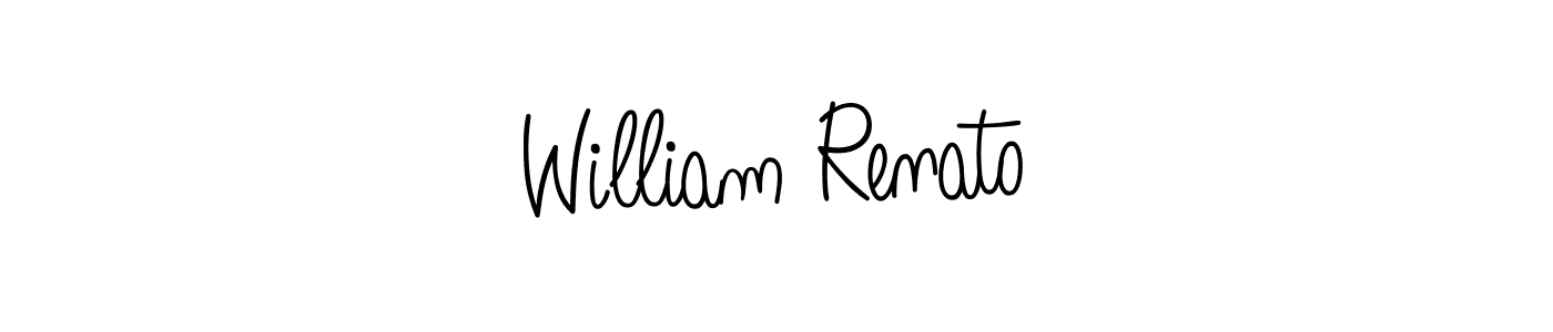 You should practise on your own different ways (Angelique-Rose-font-FFP) to write your name (William Renato) in signature. don't let someone else do it for you. William Renato signature style 5 images and pictures png