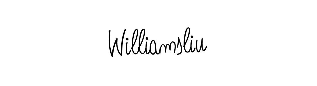 if you are searching for the best signature style for your name Williamsliu. so please give up your signature search. here we have designed multiple signature styles  using Angelique-Rose-font-FFP. Williamsliu signature style 5 images and pictures png