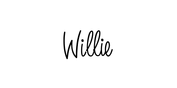 Make a beautiful signature design for name Willie. With this signature (Angelique-Rose-font-FFP) style, you can create a handwritten signature for free. Willie signature style 5 images and pictures png