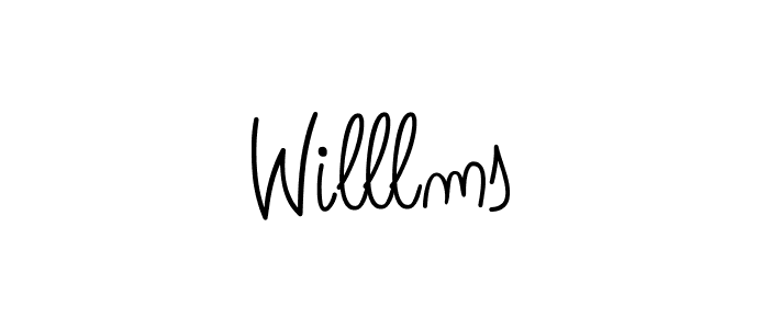 You should practise on your own different ways (Angelique-Rose-font-FFP) to write your name (Willlms) in signature. don't let someone else do it for you. Willlms signature style 5 images and pictures png