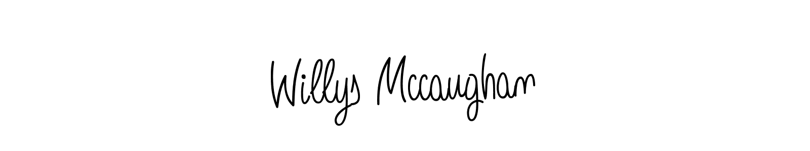 Use a signature maker to create a handwritten signature online. With this signature software, you can design (Angelique-Rose-font-FFP) your own signature for name Willys Mccaughan. Willys Mccaughan signature style 5 images and pictures png