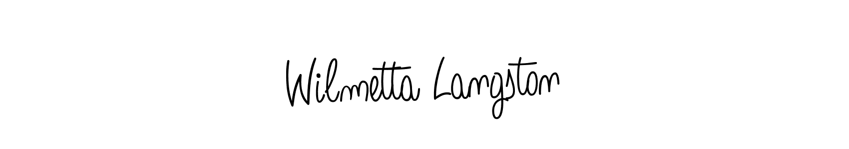 How to make Wilmetta Langston name signature. Use Angelique-Rose-font-FFP style for creating short signs online. This is the latest handwritten sign. Wilmetta Langston signature style 5 images and pictures png