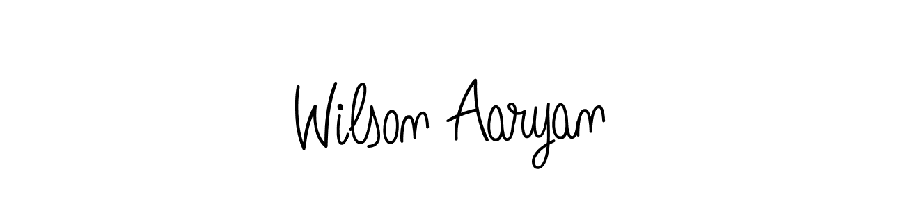Use a signature maker to create a handwritten signature online. With this signature software, you can design (Angelique-Rose-font-FFP) your own signature for name Wilson Aaryan. Wilson Aaryan signature style 5 images and pictures png
