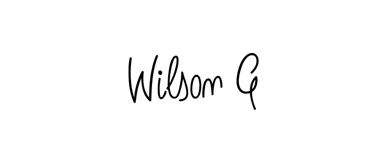 Make a beautiful signature design for name Wilson G. With this signature (Angelique-Rose-font-FFP) style, you can create a handwritten signature for free. Wilson G signature style 5 images and pictures png