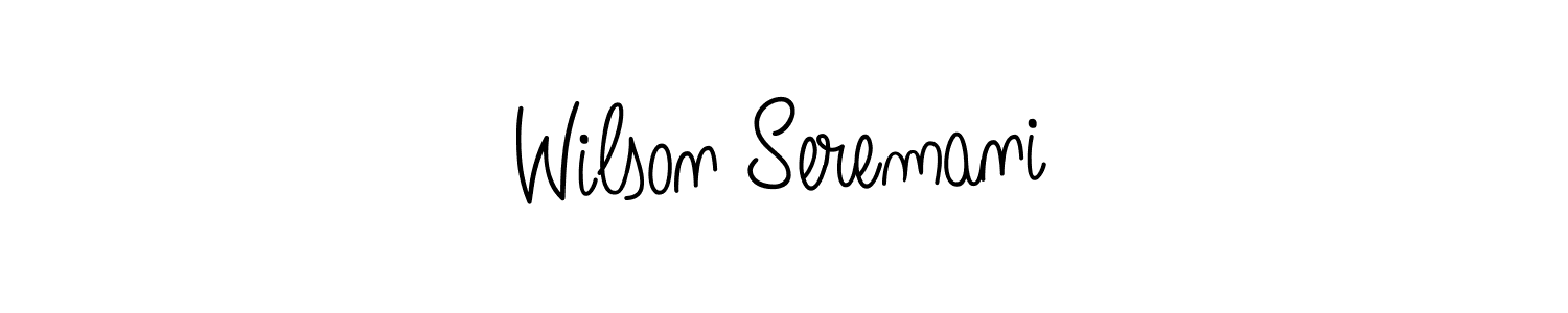 You should practise on your own different ways (Angelique-Rose-font-FFP) to write your name (Wilson Seremani) in signature. don't let someone else do it for you. Wilson Seremani signature style 5 images and pictures png