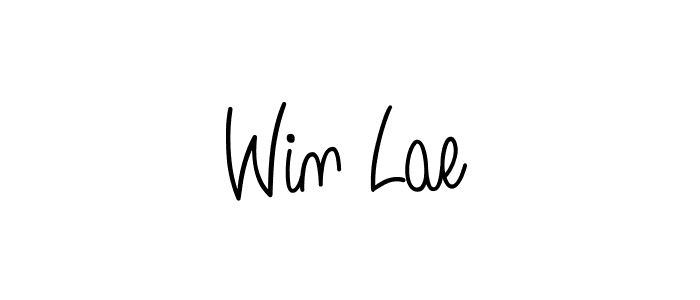 You should practise on your own different ways (Angelique-Rose-font-FFP) to write your name (Win Lae) in signature. don't let someone else do it for you. Win Lae signature style 5 images and pictures png