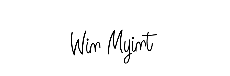 Win Myint stylish signature style. Best Handwritten Sign (Angelique-Rose-font-FFP) for my name. Handwritten Signature Collection Ideas for my name Win Myint. Win Myint signature style 5 images and pictures png