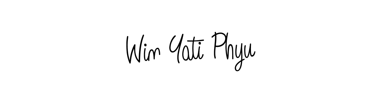 You should practise on your own different ways (Angelique-Rose-font-FFP) to write your name (Win Yati Phyu) in signature. don't let someone else do it for you. Win Yati Phyu signature style 5 images and pictures png