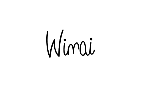 You should practise on your own different ways (Angelique-Rose-font-FFP) to write your name (Winai) in signature. don't let someone else do it for you. Winai signature style 5 images and pictures png