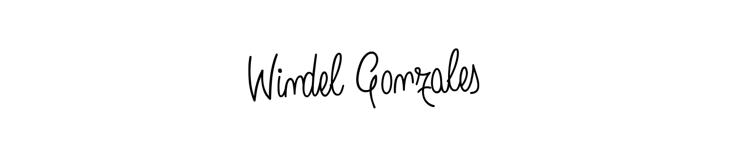 You should practise on your own different ways (Angelique-Rose-font-FFP) to write your name (Windel Gonzales) in signature. don't let someone else do it for you. Windel Gonzales signature style 5 images and pictures png