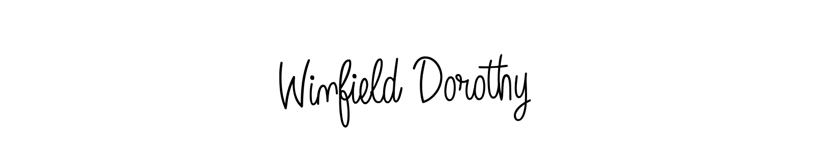 Make a beautiful signature design for name Winfield Dorothy. With this signature (Angelique-Rose-font-FFP) style, you can create a handwritten signature for free. Winfield Dorothy signature style 5 images and pictures png