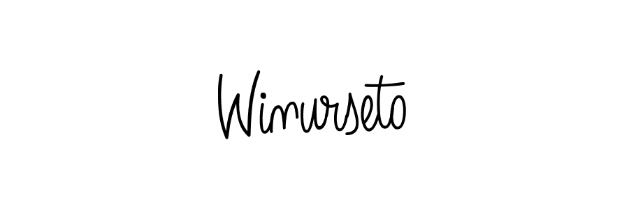 Make a beautiful signature design for name Winurseto. With this signature (Angelique-Rose-font-FFP) style, you can create a handwritten signature for free. Winurseto signature style 5 images and pictures png