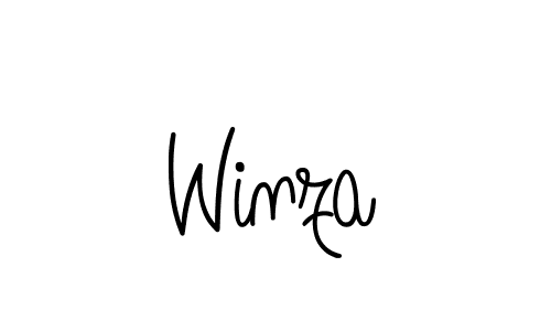 Make a beautiful signature design for name Winza. With this signature (Angelique-Rose-font-FFP) style, you can create a handwritten signature for free. Winza signature style 5 images and pictures png