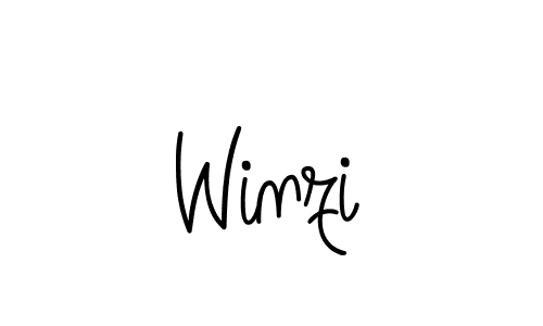 Make a beautiful signature design for name Winzi. With this signature (Angelique-Rose-font-FFP) style, you can create a handwritten signature for free. Winzi signature style 5 images and pictures png