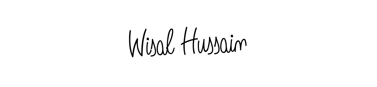 Use a signature maker to create a handwritten signature online. With this signature software, you can design (Angelique-Rose-font-FFP) your own signature for name Wisal Hussain. Wisal Hussain signature style 5 images and pictures png