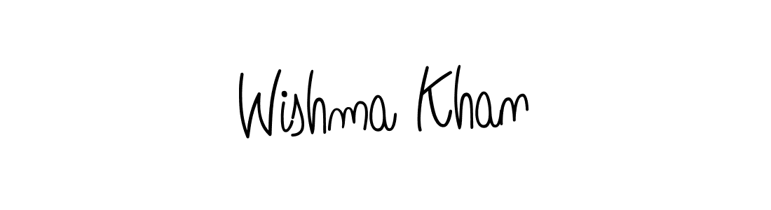 The best way (Angelique-Rose-font-FFP) to make a short signature is to pick only two or three words in your name. The name Wishma Khan include a total of six letters. For converting this name. Wishma Khan signature style 5 images and pictures png