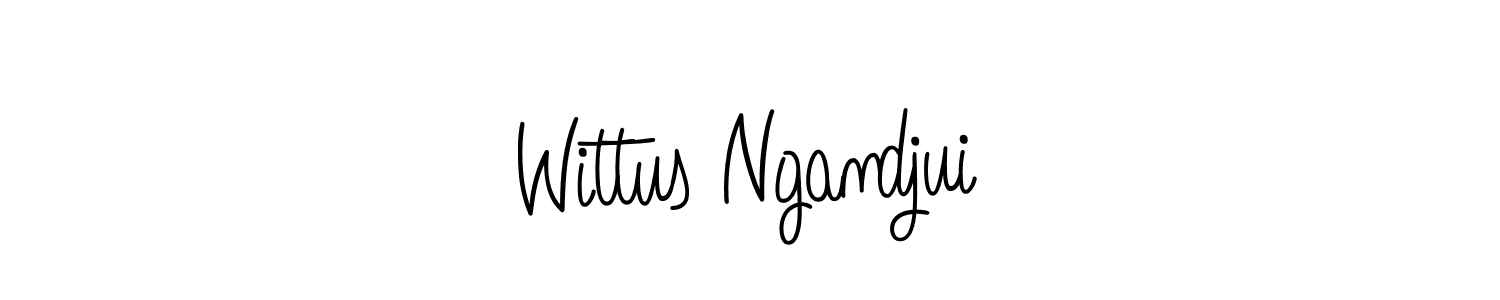 You should practise on your own different ways (Angelique-Rose-font-FFP) to write your name (Wittus Ngandjui) in signature. don't let someone else do it for you. Wittus Ngandjui signature style 5 images and pictures png