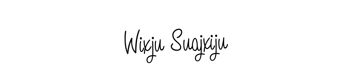 Use a signature maker to create a handwritten signature online. With this signature software, you can design (Angelique-Rose-font-FFP) your own signature for name Wixju Suajxiju. Wixju Suajxiju signature style 5 images and pictures png