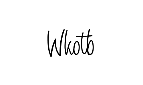 Make a beautiful signature design for name Wkotb. With this signature (Angelique-Rose-font-FFP) style, you can create a handwritten signature for free. Wkotb signature style 5 images and pictures png