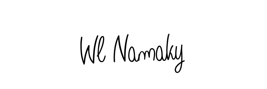 How to make Wl Namaky name signature. Use Angelique-Rose-font-FFP style for creating short signs online. This is the latest handwritten sign. Wl Namaky signature style 5 images and pictures png