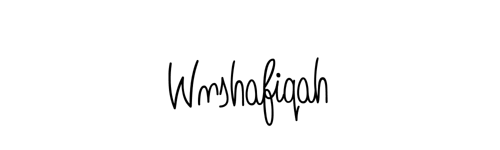 How to make Wnshafiqah name signature. Use Angelique-Rose-font-FFP style for creating short signs online. This is the latest handwritten sign. Wnshafiqah signature style 5 images and pictures png