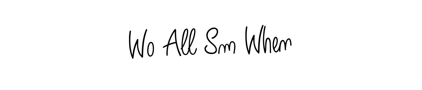 Design your own signature with our free online signature maker. With this signature software, you can create a handwritten (Angelique-Rose-font-FFP) signature for name Wo All Sm When. Wo All Sm When signature style 5 images and pictures png