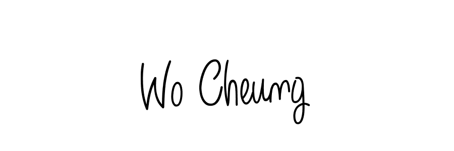 How to make Wo Cheung name signature. Use Angelique-Rose-font-FFP style for creating short signs online. This is the latest handwritten sign. Wo Cheung signature style 5 images and pictures png