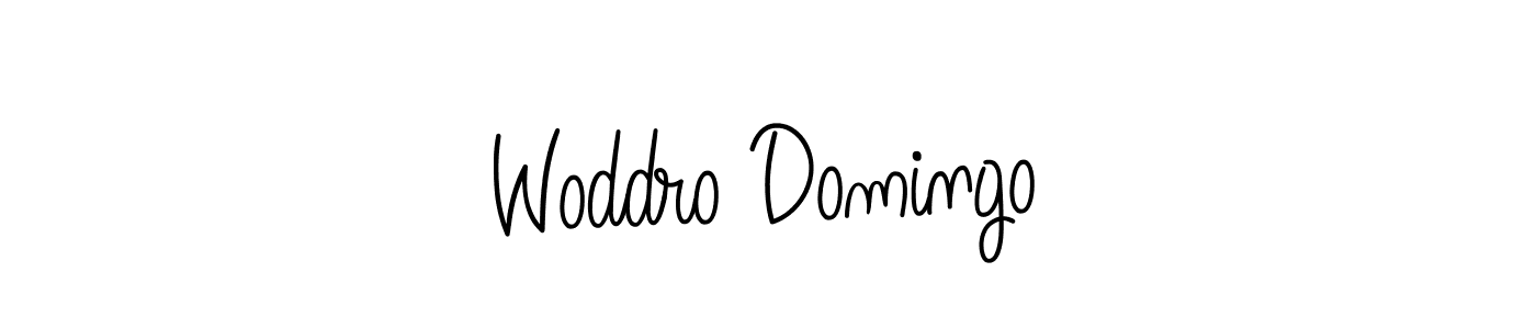 The best way (Angelique-Rose-font-FFP) to make a short signature is to pick only two or three words in your name. The name Woddro Domingo include a total of six letters. For converting this name. Woddro Domingo signature style 5 images and pictures png